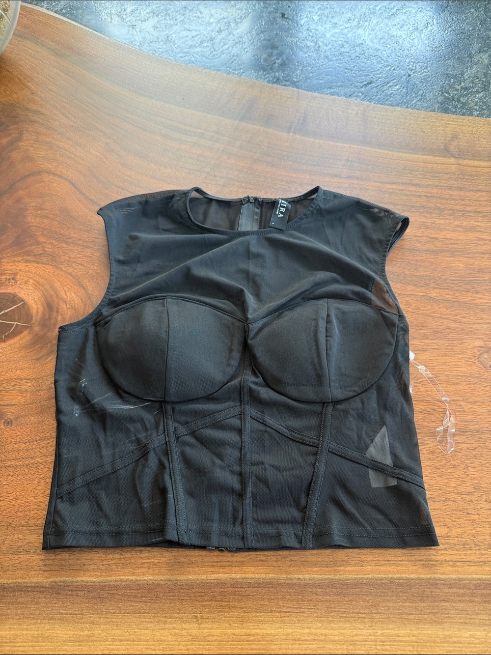 AKIRA Black Structured Bustier Crop Top